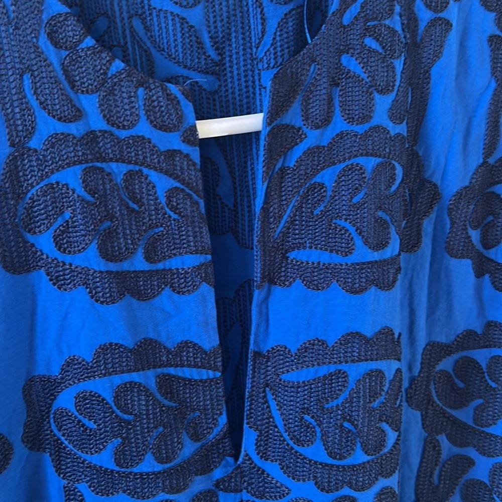 ZARA | Blue Embroidered Dress, Size L - Picture 5 of 7